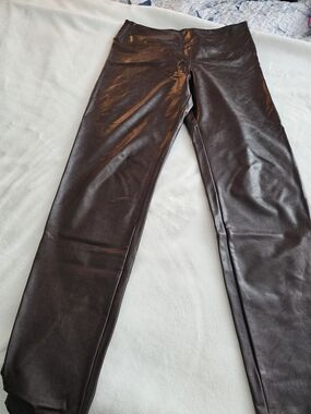 Boston Proper Brown Faux Leather Pants